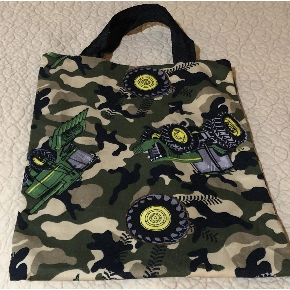 Tractor Handmade Lined  Bag Tote Tablet Book Toy Farm Bag Birthday Baby Gift‎